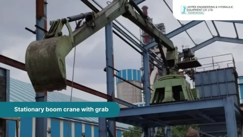 Stationary Boom Crane with Grab